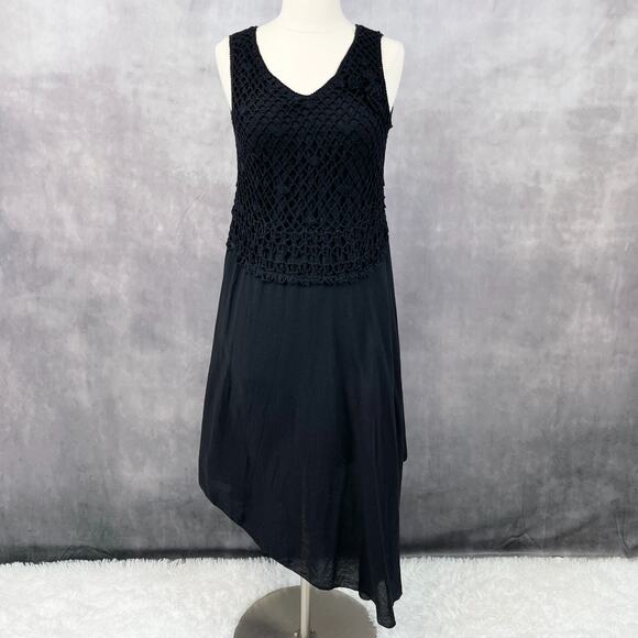 Mamta Womens Crochet Dress Size Medium Gauzy Summer Asymmetrical Whimsigoth Boho - Picture 1 of 9